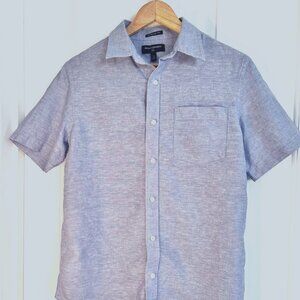 Banana Republic Standard-Fit Light Blue Linen Short-Sleeve Shirt